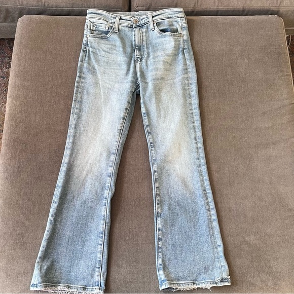 Ag Adriano Goldschmied Denim - AG Farrah Boot Crop Jeans Mid Rise Light Wash 27